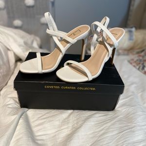Lulus NEW White Strappy Heels Size 6.5